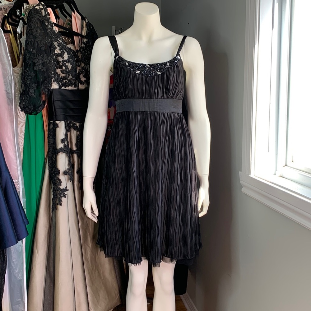 Halo fit flare black beads dress new without tag.